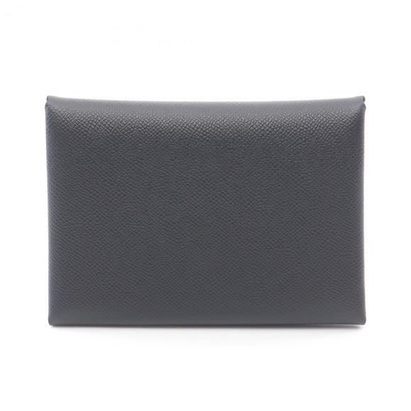 Hermes Hermès Calvi Duo Wallet/Coin Case Leather Wallet Veau Madame Women's B...